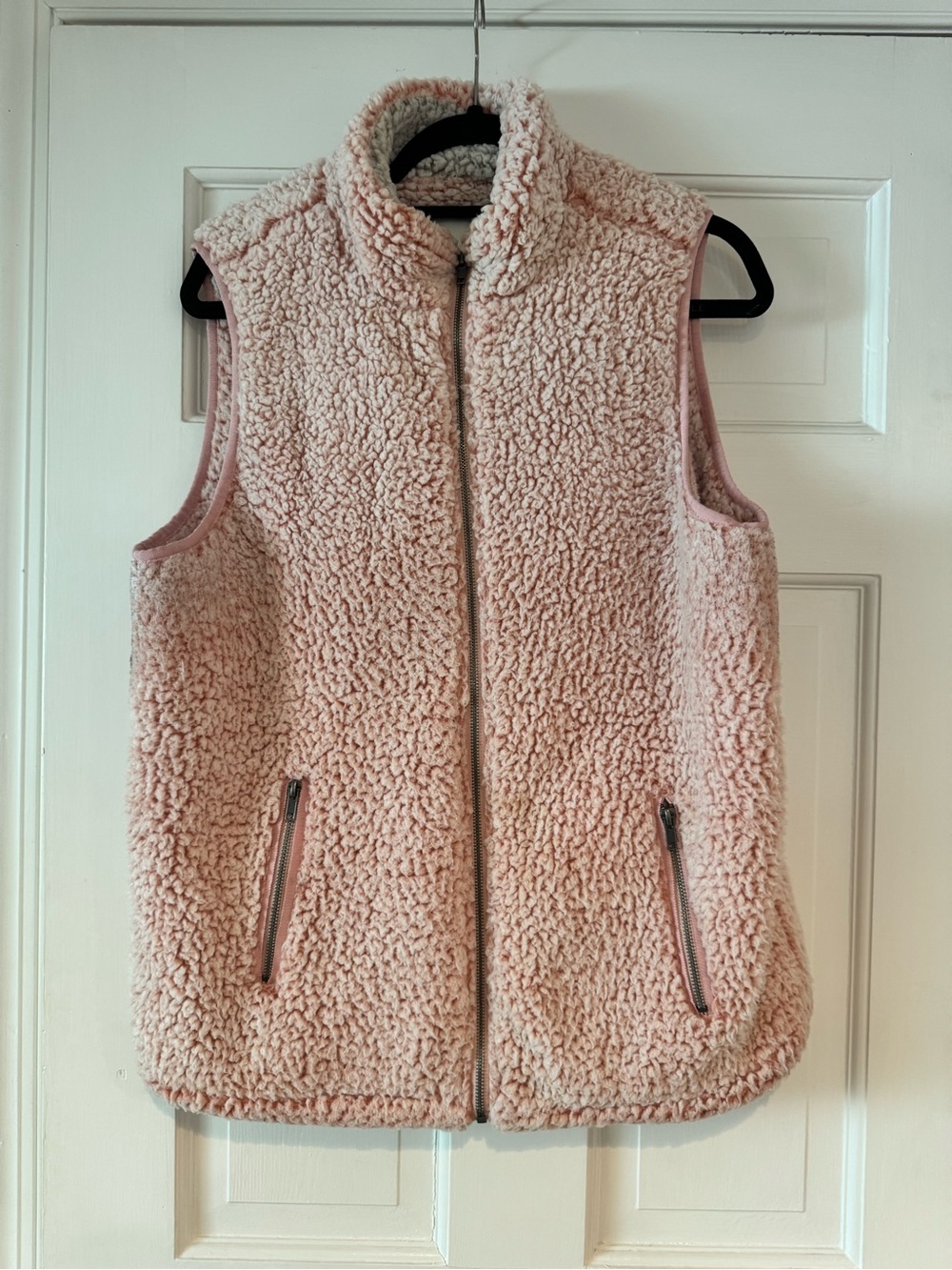 Thread & Supply Blush Pink Sherpa Teddy Vest with Zip Pockets
